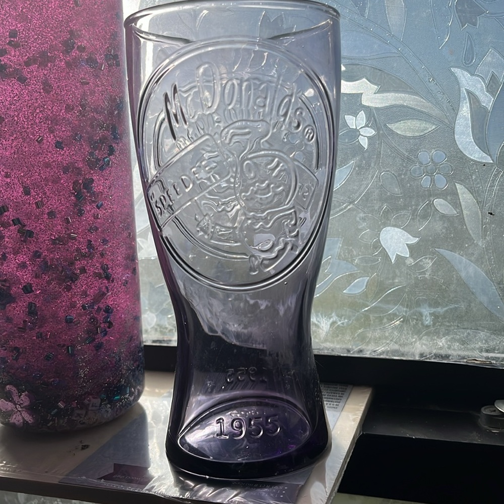 1955 McDonald’s SpeeDee Promotional purple Drinking Glass